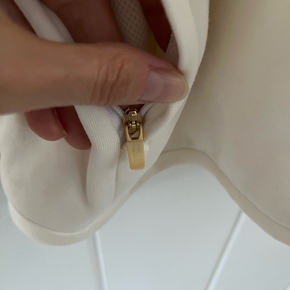 Ralph Lauren Golf Vintage Zip Vest Womens Small Mock Neck Ivory Brown Old Money - Picture 11 of 16